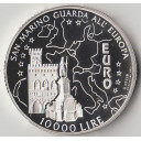 1996  Lire 10.000 San Marino argento San Marino guarda l'Europa proof